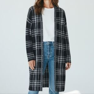 Guilty Plaid Open Front Longline Cardigan